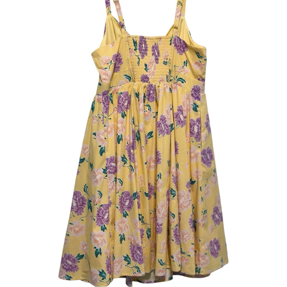 Torrid Yellow Floral Sundress | Size 00 | Bow Front Fit & Flare - Picture 4 of 5